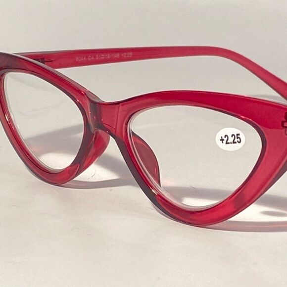 1341 Emma Cateye Reading Glasses 2.25 Red Readers NWT - Picture 8 of 9